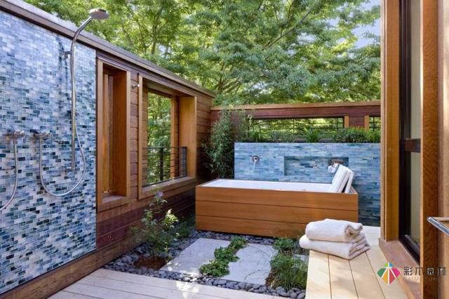 可持续的别墅花园设计，轻钢结构木屋别墅花园施工